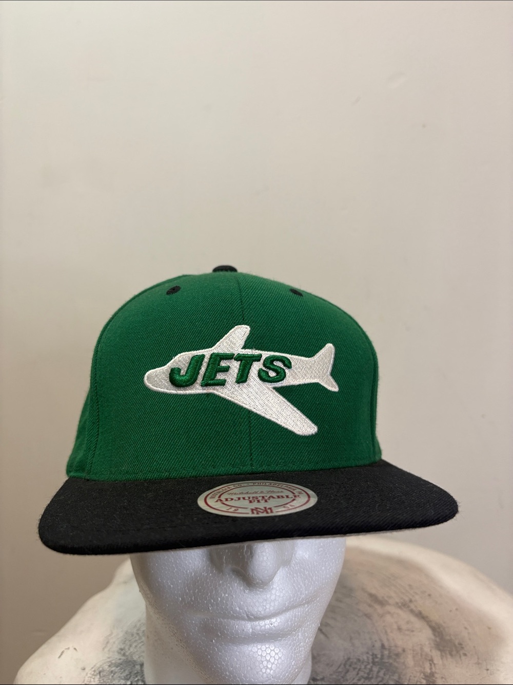 Jets Throwback Vintage Airplane Logo Mitchell & Ness New York SnapBack Hat NFL